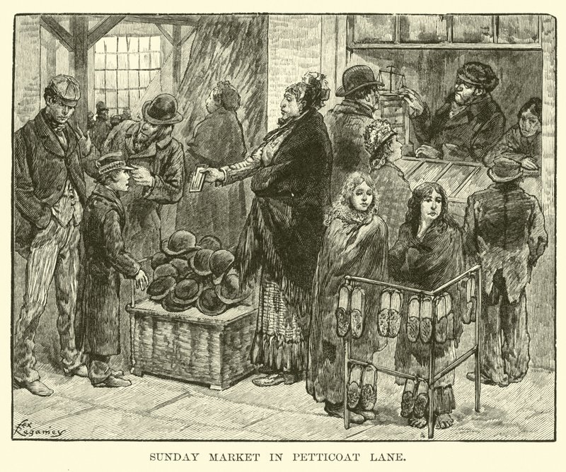 Sunday Market in Petticoat Lane by American School