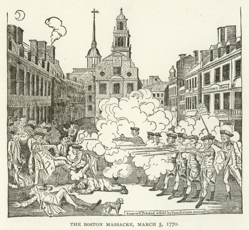 The Boston Massacre, 5 March 1770 by American School