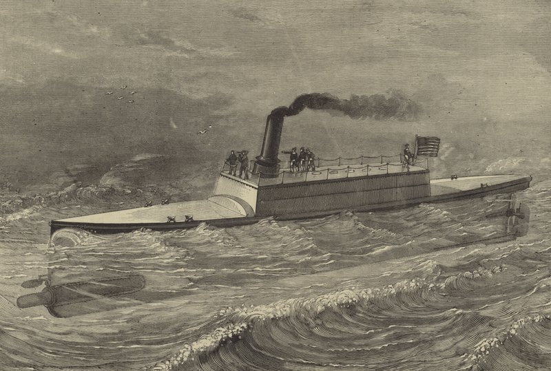 The Destroyer, torpedo-vessel of Captain Ericsson by American School