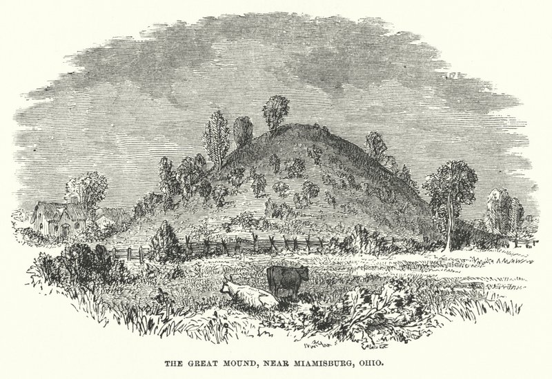 The Great Mound, near Miamisburg, Ohio (engraving) by American School