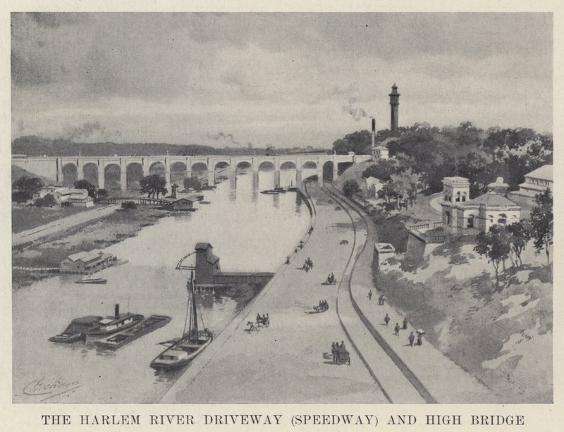 The Harlem River Driveway (Speedway) and High Bridge by American School