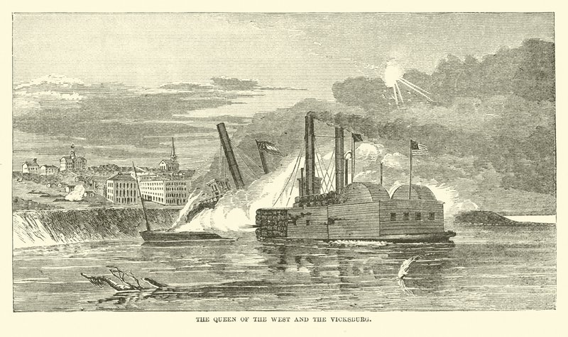 The Queen of the West and the Vicksburg, February 1863 by American School