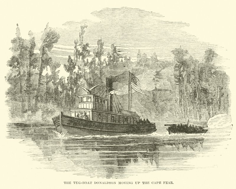 The Tug-boat Donaldson Moving Up the Cape Fear, March 1865 by American School
