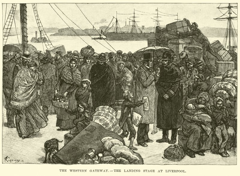 The Western Gateway, the Landing Stage at Liverpool by American School