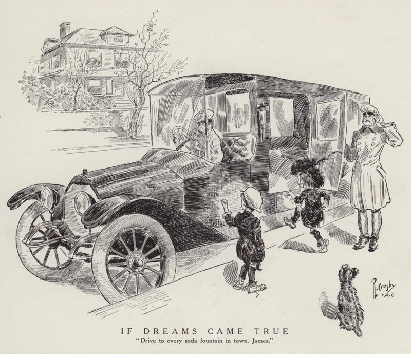 The Dream of a Young Boy Wishing to be Chauffeur Driven to Every Soda Fountain in Town by American School