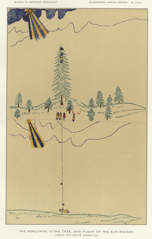 The Porcupine in the Tree, and Flight of the Sun Woman by American School