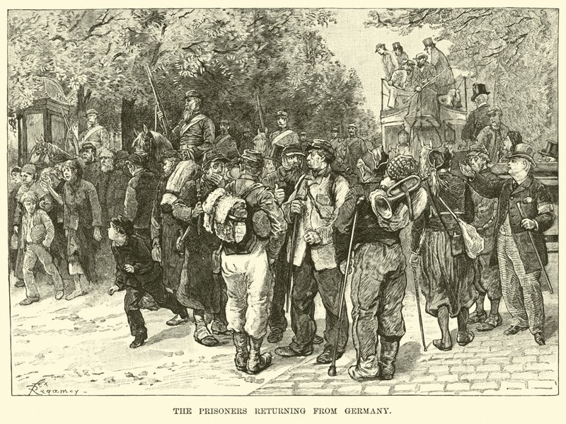 The prisoners returning from Germany by American School