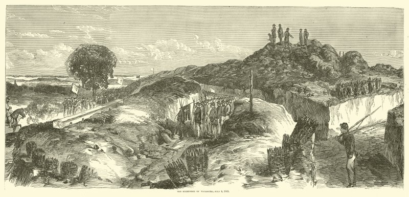 The Surrender of Vicksburg, 4 July 1863 by American School