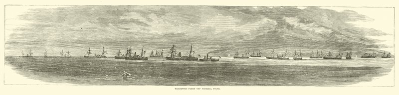 Transport Fleet off Federal Point, December 1864 by American School
