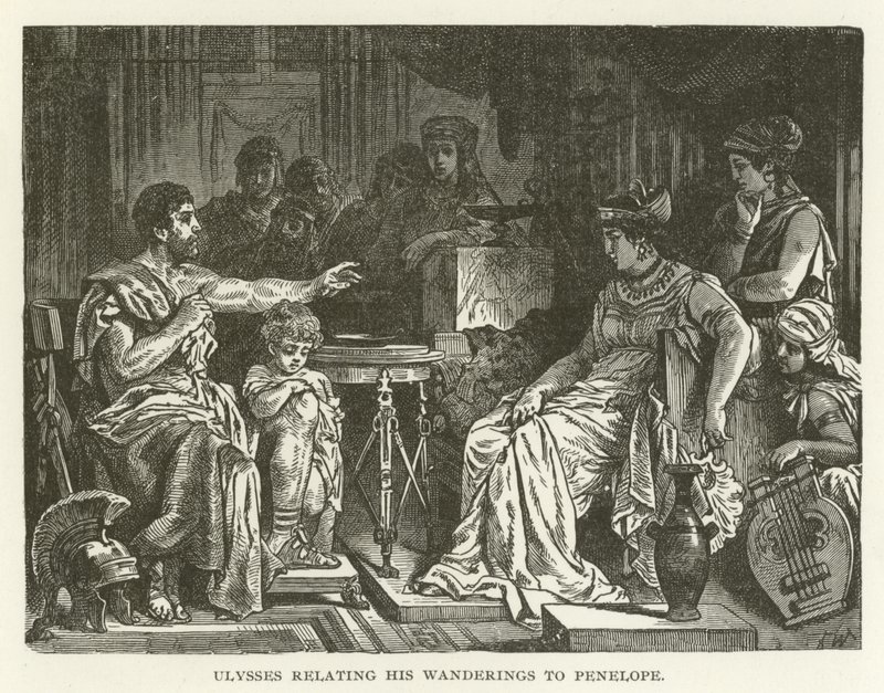 Ulysses relating his wanderings to Penelope by American School
