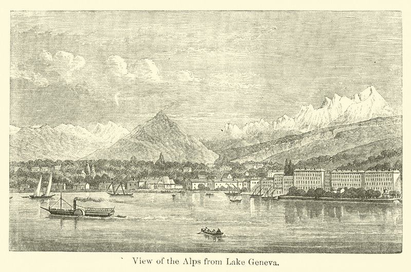View of the Alps from Lake Geneva by American School