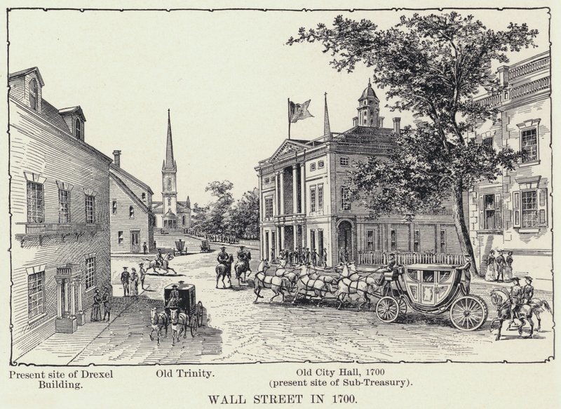 Wall Street in 1700 by American School