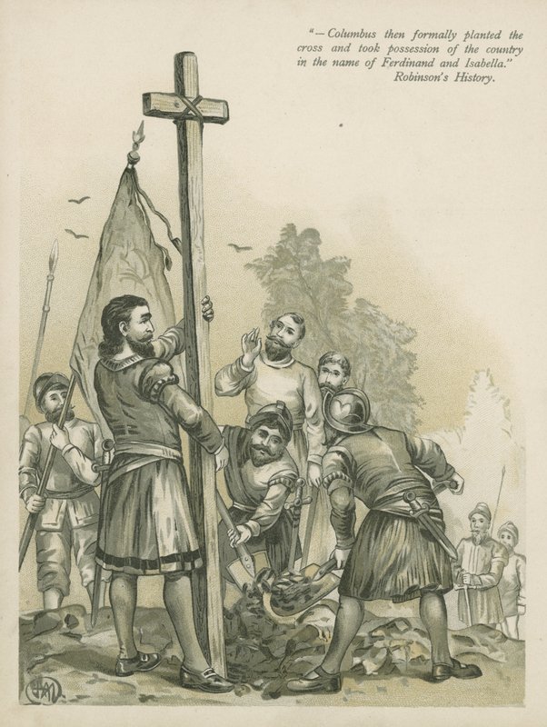 Columbus claiming the New World for Spain by Andrew Melrose