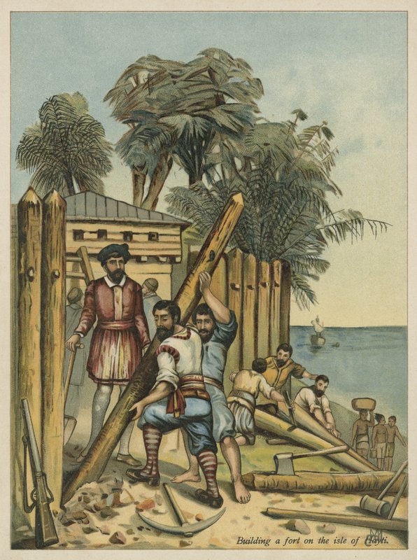 Columbus Building a Fort in Haiti by Andrew Melrose