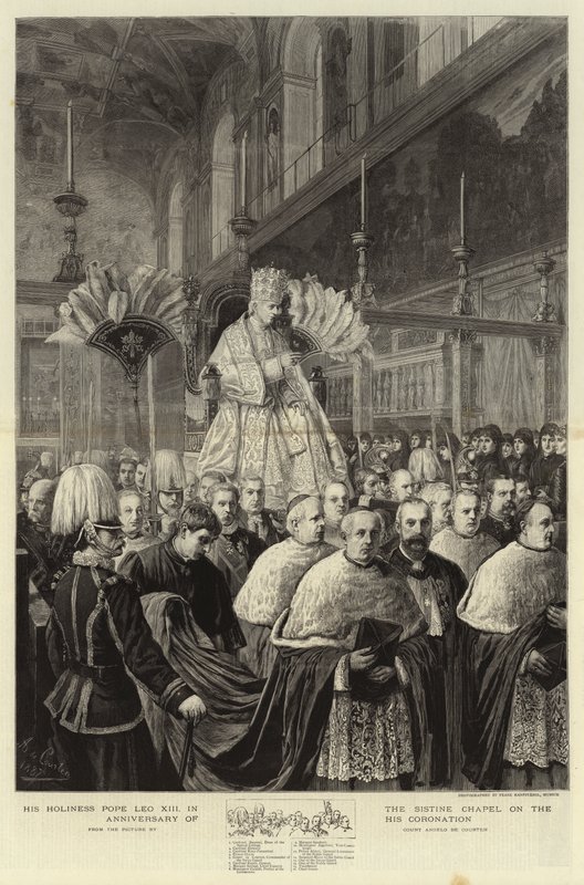 His Holiness Pope Leo XIII in the Sistine Chapel on the Anniversary of His Coronation by Angelo Courten