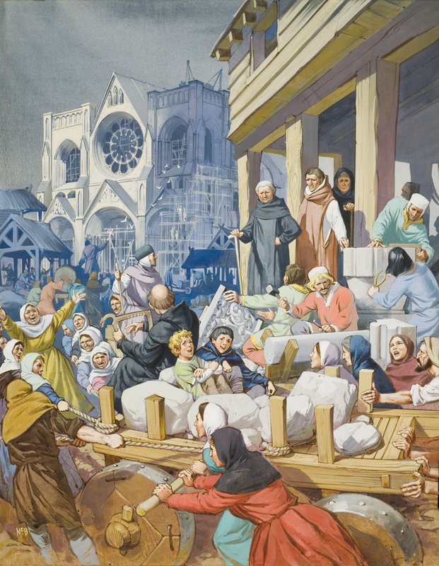 Abbot Suger (c.1081-1151) and the Building of the Abbey of St Denis by Angus McBride