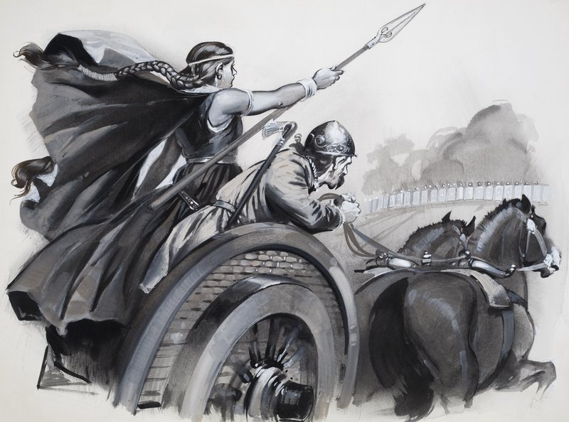 Boadicea Whipping Up the Fury of the Britons Against Their Roman Overlords by Angus McBride