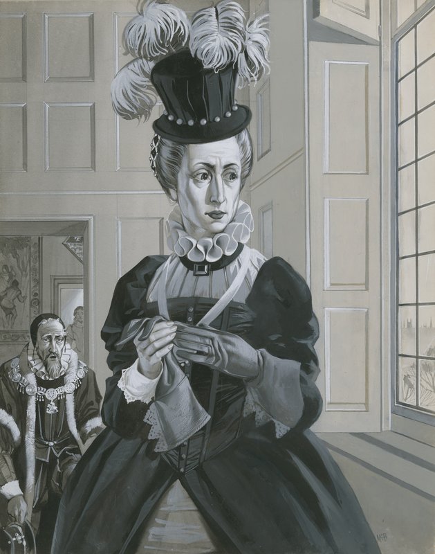 Queen Elizabeth I, Hearing News of the Execution of Mary Queen of Scots by Angus McBride