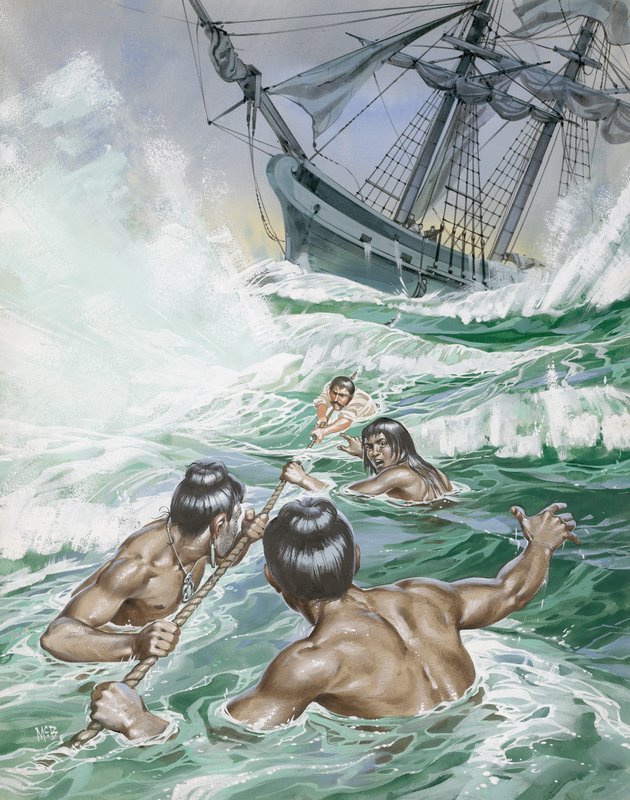 The Heroism of a Maori woman by Angus McBride