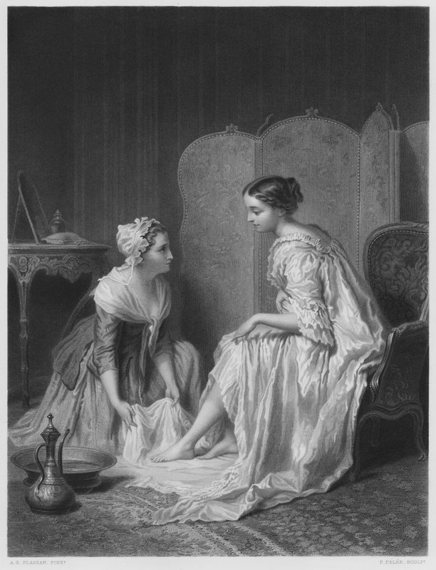 The Foot-Bath (from the picture in the Royal Collection) by Antoine Emile Plassan