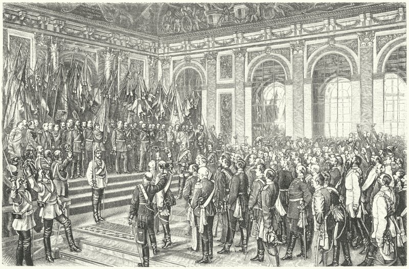 Wilhelm I of Prussia proclaimed Emperor of Germany at Versailles by Anton Alexander von (after) Werner