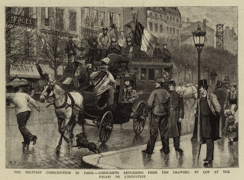 The Military Conscription in Paris, Conscripts Returning from the Drawing by Lot at the Palais de L