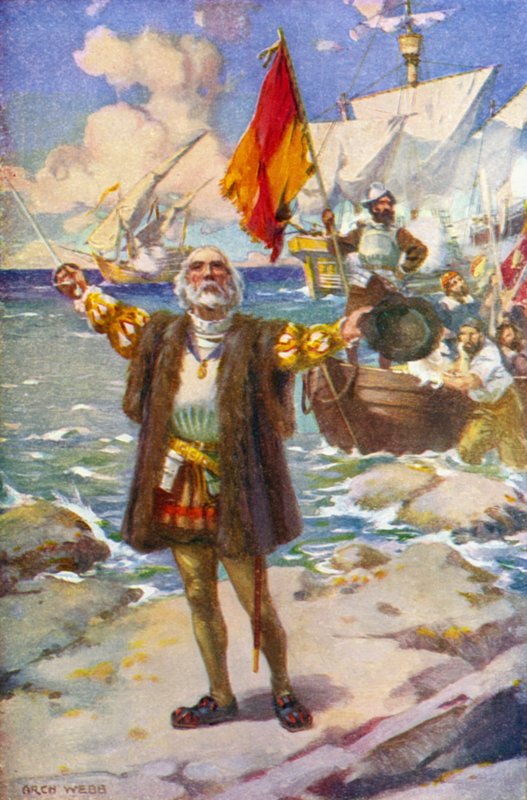 The Landing of Columbus by Archibald Bertram (after) Webb
