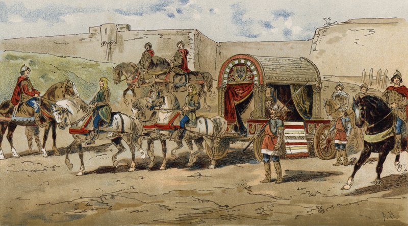 Carriage of a Frankish Prince of the Time of Charlemagne by Armand Jean Heins