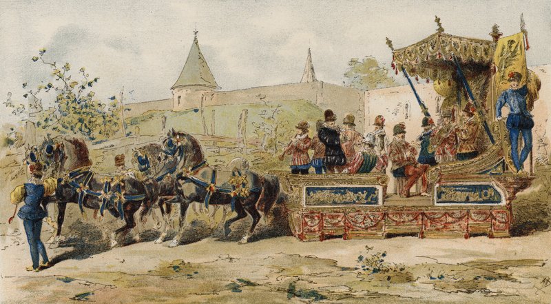 Merchants float carrying musicians, Spanish Netherlands, 16th Century by Armand Jean Heins