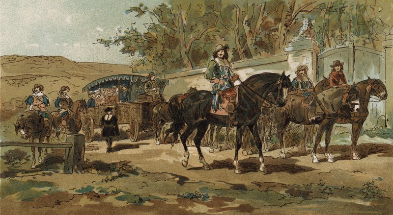 Stagecoach and Escort, Spanish Netherlands by Armand Jean Heins