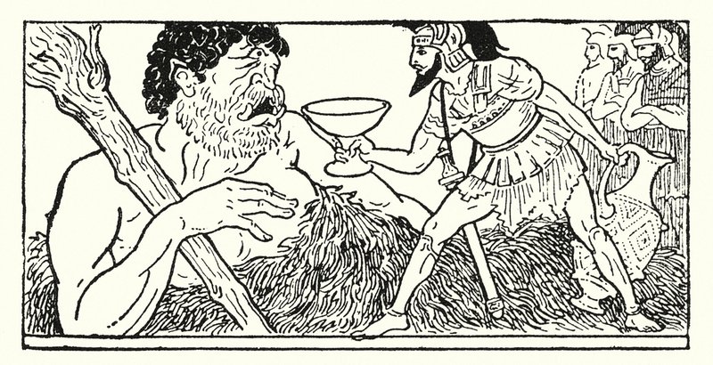 Odysseus Offering a Cup of Wine to the Giant Polyphemus by Armand Joseph Bonamy