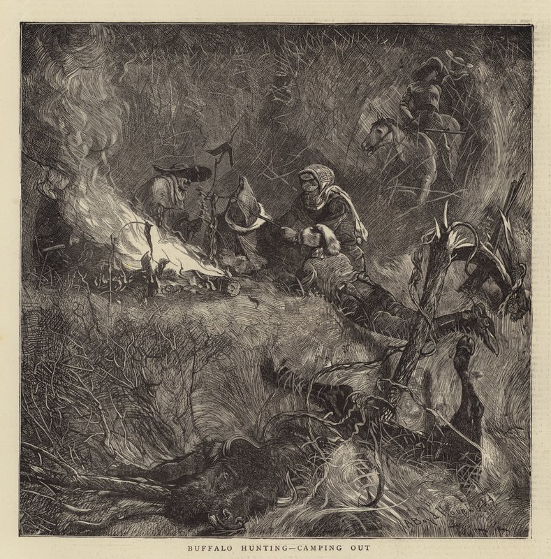 Buffalo Hunting, camping out by Arthur Boyd Houghton