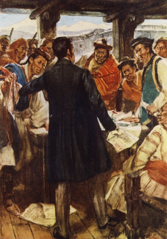 Ashley Eden Forced by the Bhutanese to Sign a Treaty by Arthur David McCormick