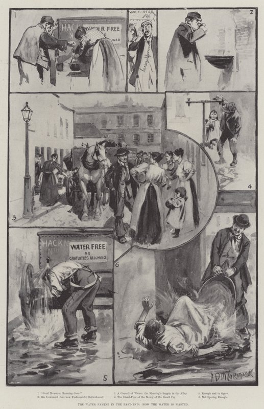 The Water Famine in the East-End, how the Water is wasted by Arthur David McCormick