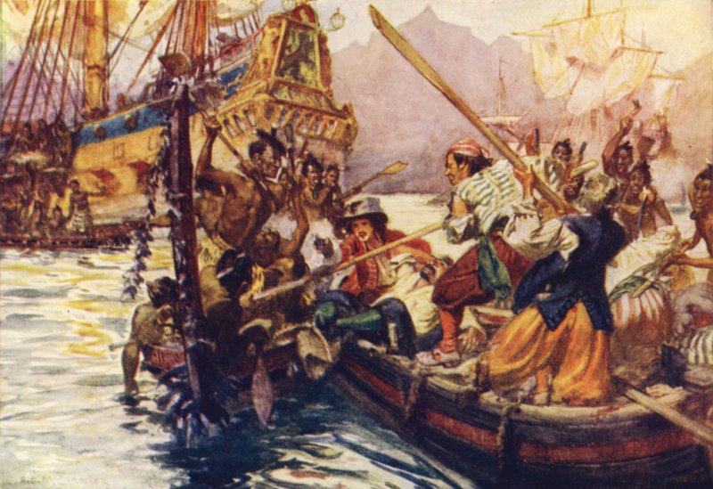 The fight in Massacre Bay by Arthur David McCormick