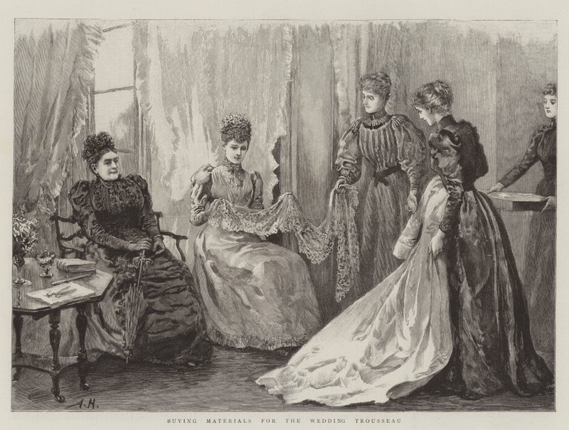 Buying Materials for the Wedding Trousseau by Arthur Hopkins