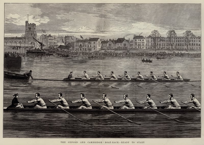The Oxford and Cambridge Boat-Race, Ready to Start by Arthur Hopkins
