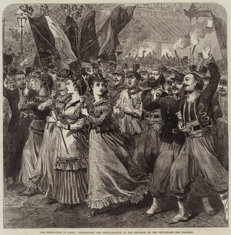 The Revolution in Paris, Celebrating the Proclamation of the Republic on the Boulevard des Italiens by Arthur Hopkins