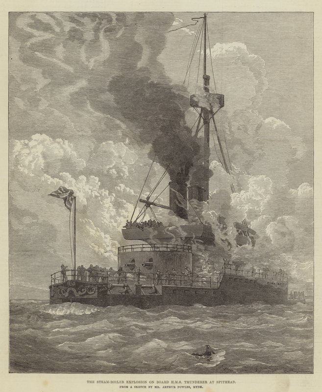 The Steam-Boiler Explosion on Board HMS Thunderer at Spithead by Arthur Wellington Fowles