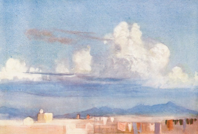 Rome: Alban Mountains from a Roof by Aubrey Waterfield