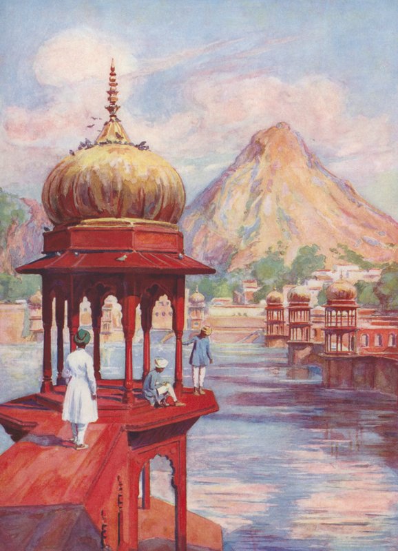 The Sacred Pond of Alwar, India by Auguste Gerardin