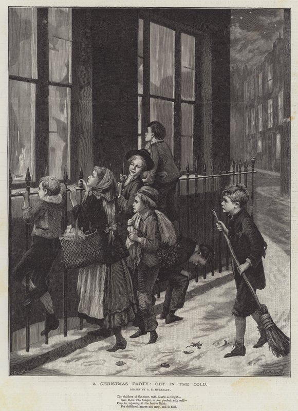 A Christmas Party, Out in the Cold by Augustus Edward Mulready