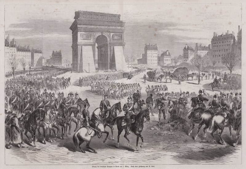 German troops entering Paris after the end of the Franco-Prussian War by Augustus J. Beck