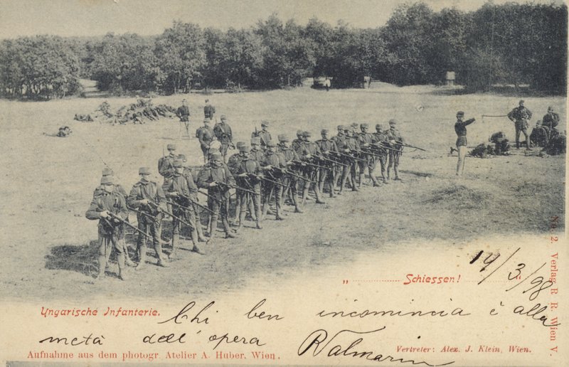 Hungarian Infantry Being Given the Order to Fire by Austrian Photographer