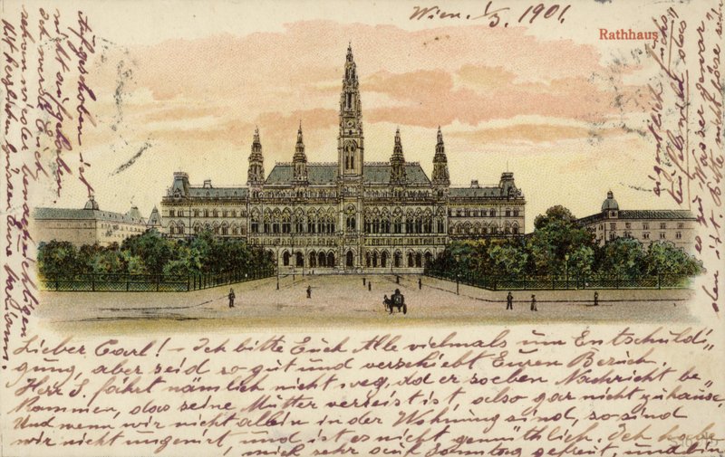Postcard Depicting the Town Hall in Vienna by Austrian School