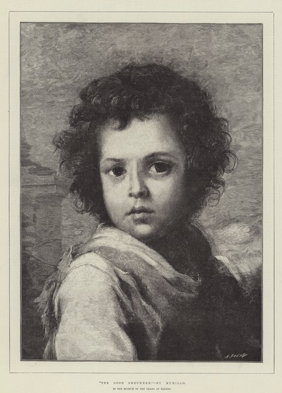 The Good Shepherd, in the Museum of the Prado at Madrid by Bartolomé Esteban Murillo