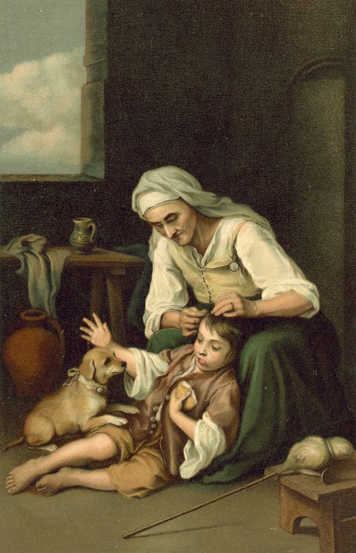 Old Woman Delousing a Boy by after Bartolome Esteban Murillo