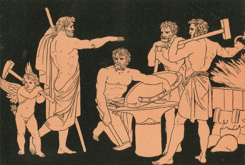Vulcan and the Cyclopes by Bartolomeo Pinelli