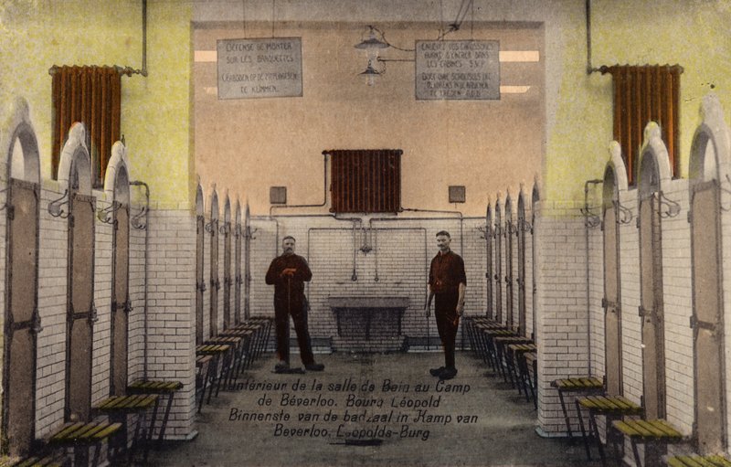 Interior of the bathrooms at Beverloo Camp by Belgian Photographer