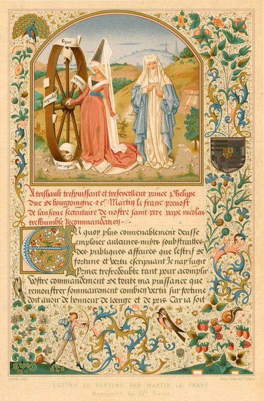 The Strife of Fortune by Martin le Franc. Manuscript of the 15th Century by Belgian School